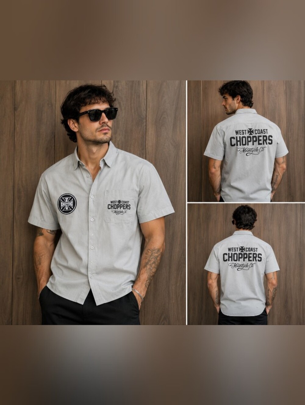 Men's West Coast Choppers Short-Sleeve Button-Down Shirt